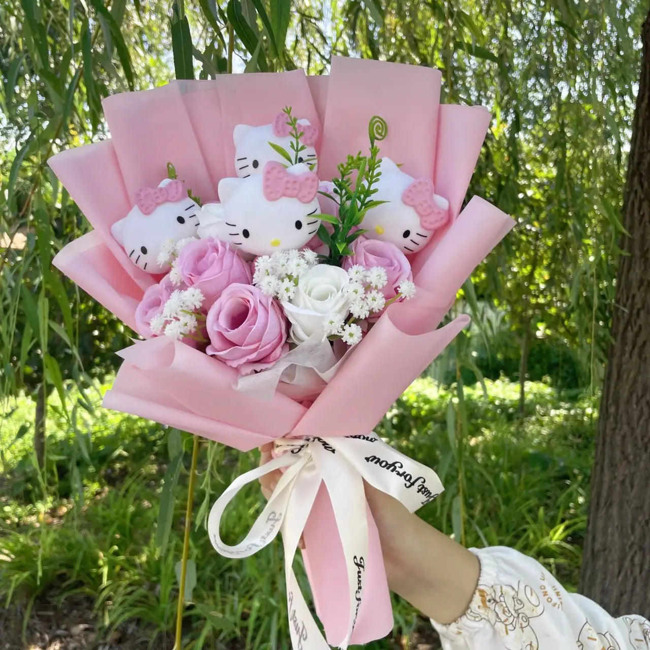 Hello Kitty Bouquet with Artificial Flowers