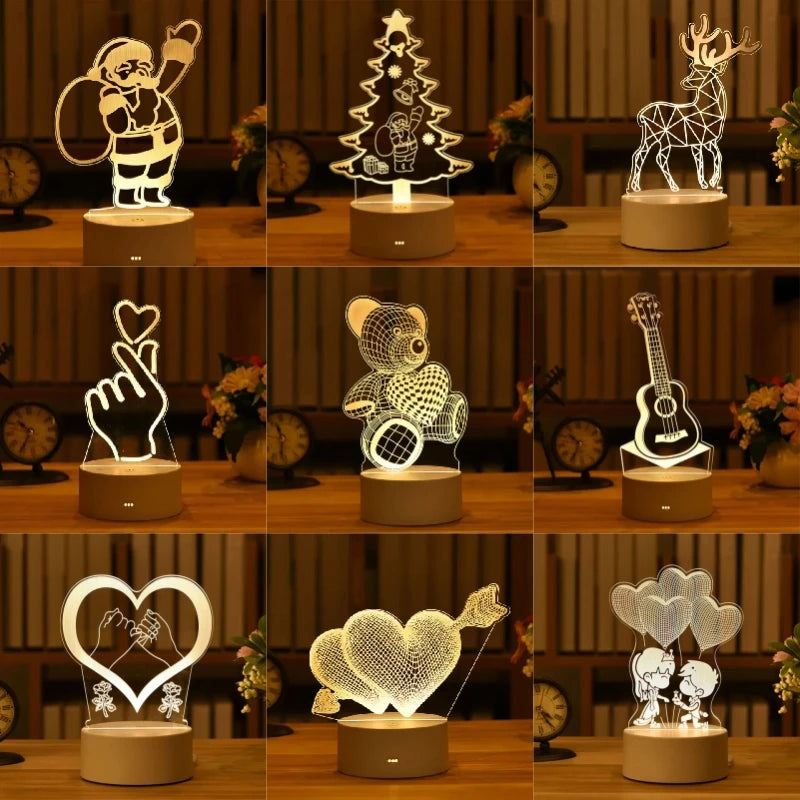 Romantic 3D LED Night Lamp