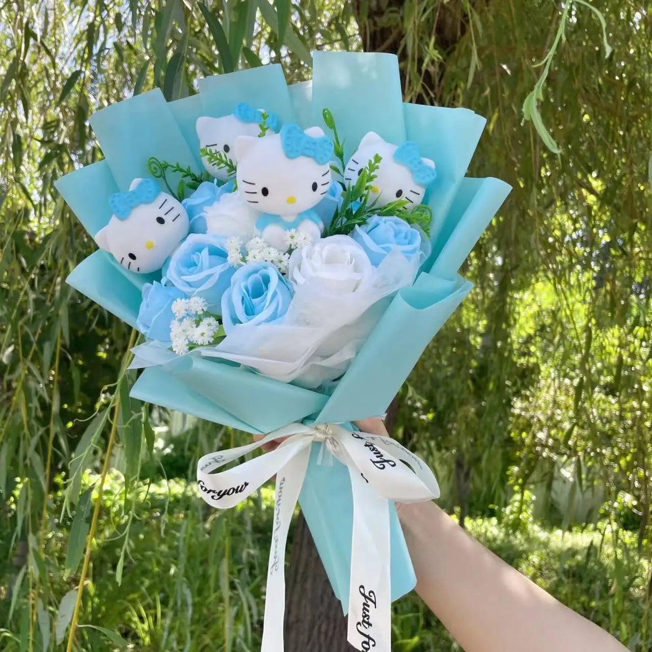 Hello Kitty Bouquet with Artificial Flowers