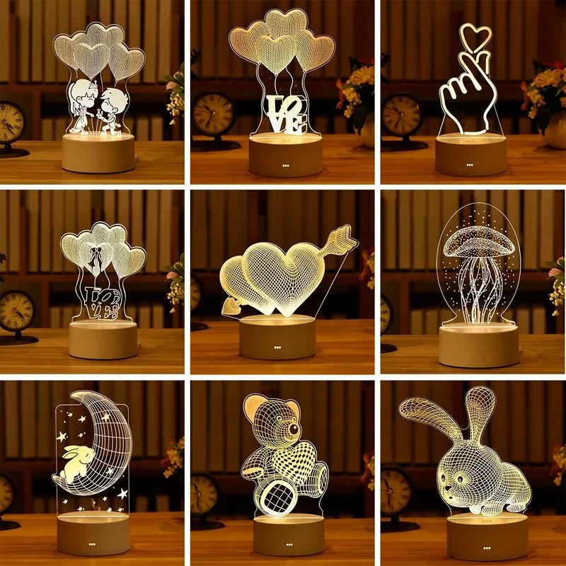 Romantic 3D LED Night Lamp