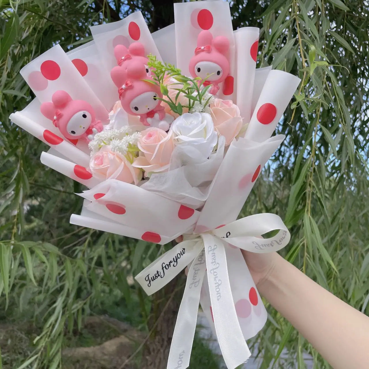 Hello Kitty Bouquet with Artificial Flowers