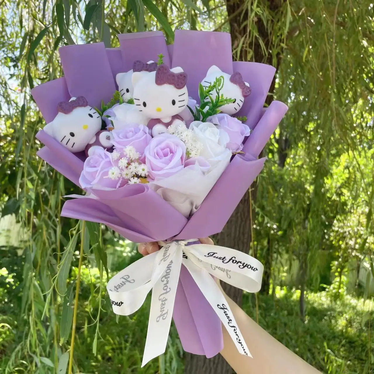 Hello Kitty Bouquet with Artificial Flowers