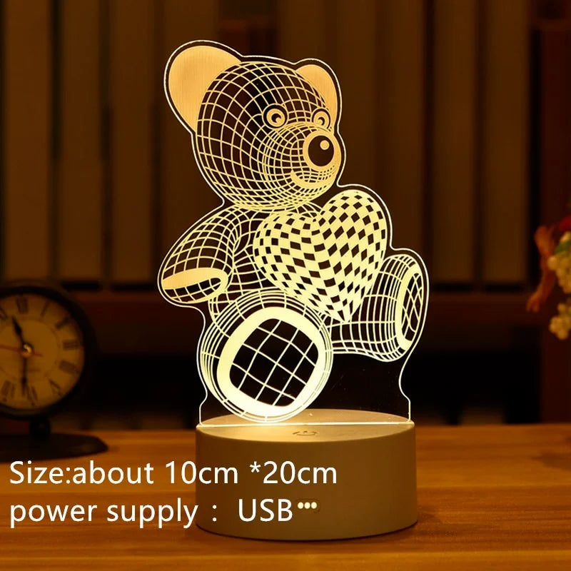 Romantic 3D LED Night Lamp